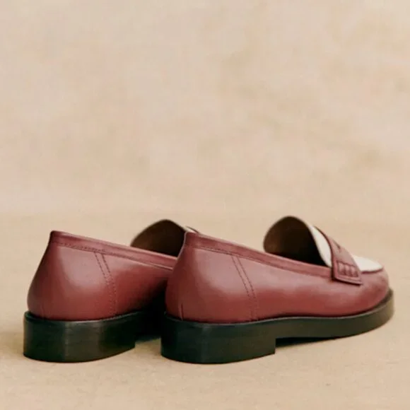 BNWT Sezane Andrea Loafers - Terracotta & Cream - Picture 3 of 12